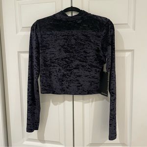 NWT All Aligned Mock Neck LS Crushed Velvet
